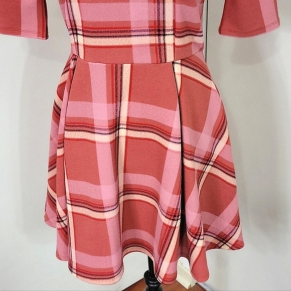 Copper Key Plaid Fit and Flare Dress - Picture 6 of 8